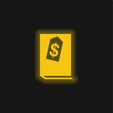 Kitap sarı parlak neon simgesi