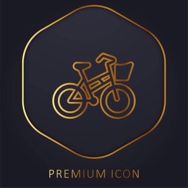 Altın çizgili bisiklet logosu veya simgesi