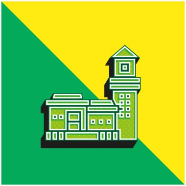 Bo Kaap Yeşil ve sarı 3D vektör simgesi logosu