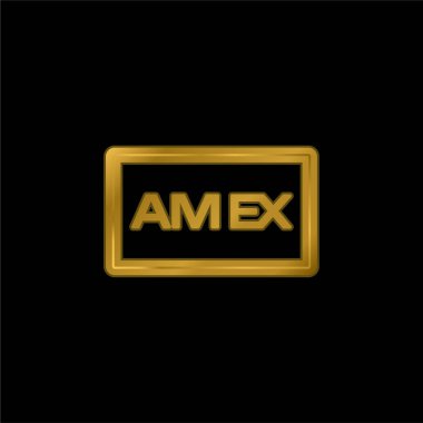 American Express İşaretli altın kaplama metalik simge veya logo vektörü