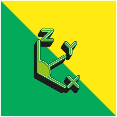 Eksen Yeşil ve Sarı modern 3d vektör simgesi logosu