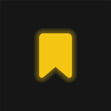 Yer imi sarı parlak neon simgesi