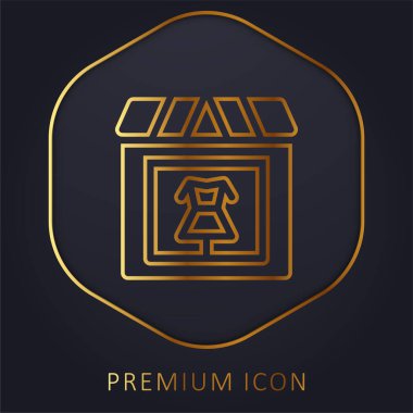 Butik altın çizgi prim logosu veya simgesi