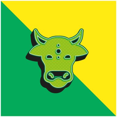 Animal Green and yellow modern 3d vector icon logo clipart