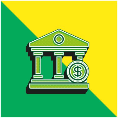 Yeşil ve sarı modern 3D vektör simgesi logosu