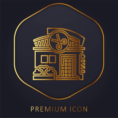 Berber Dükkanı Altın Hat Logosu veya simgesi