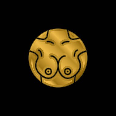 Göğüs altın kaplamalı metalik simge veya logo vektörü