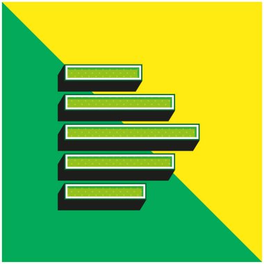 Çubuk Grafik Yeşil ve Sarı 3D vektör simgesi logosu