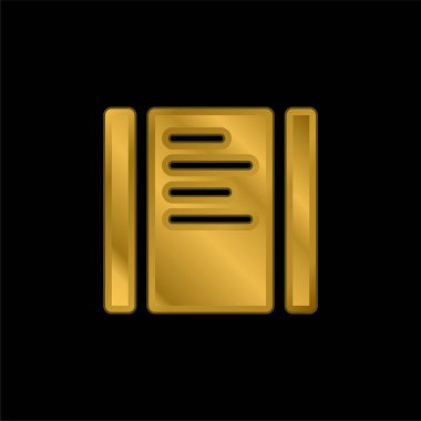 Yatay olarak altın kaplama metalik simge veya logo vektörünü kaydırmak için Siyah Metin Sayfası