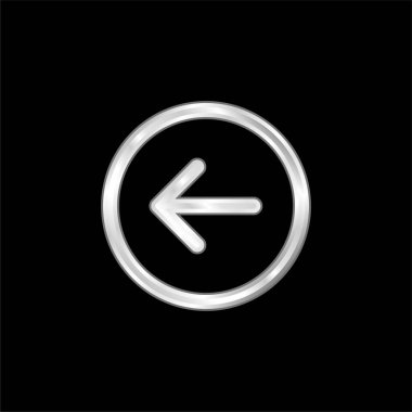 Geri Düğme gümüş kaplama metalik simge