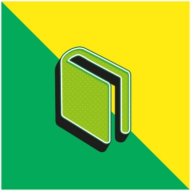 Çapraz Konum Yeşil ve Sarı Modern 3D vektör logosu Siyah Kapak Kitabı