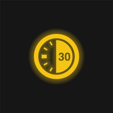 Zamanlayıcıda 30 Saniye Sarı parlayan neon simgesi