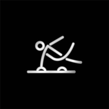 Atletik Çubuk Adam gümüş kaplama metalik simge