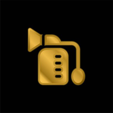 Göğüs Pompası altın kaplama metalik simge veya logo vektörü