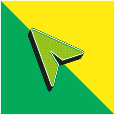 Siyah Fare İşaretçisi Yeşil ve Sarı 3D vektör simgesi logosu