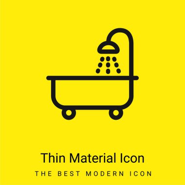Bathtube With Shower minimal bright yellow material icon clipart
