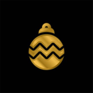 Bauble altın kaplama metalik simge veya logo vektörü