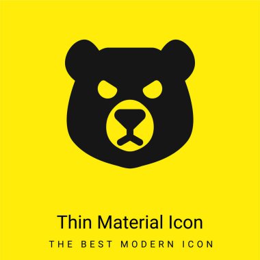 Bear Head minimal bright yellow material icon clipart