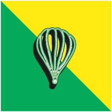 Air Balloon Green and yellow modern 3d vector icon logo clipart