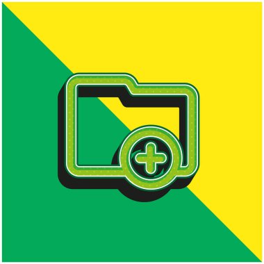 Dizin Özetlenmiş Arayüz Düğmesi Yeşil ve Sarı 3d vektör simgesi ekle