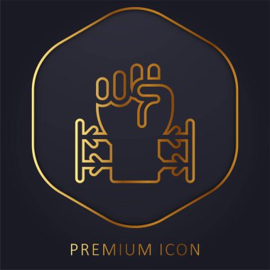 Barbed Wire golden line premium logo or icon clipart