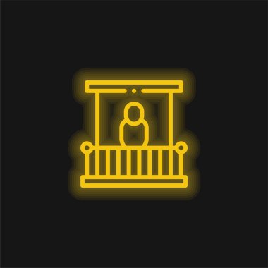 Balkon sarısı parlak neon simgesi