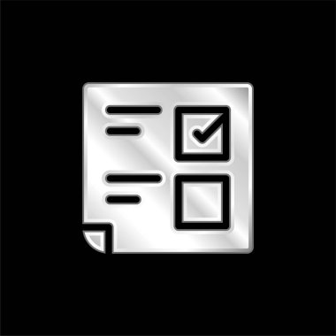 Oylama gümüş kaplama metalik simge