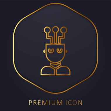 AI altın çizgi premium logo veya simge