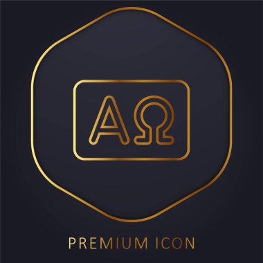 Alfa ve Omega altın çizgisi prim logosu veya simgesi