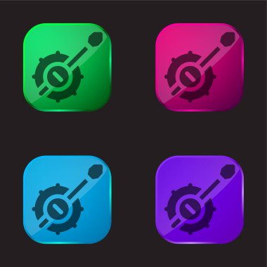 Banjo dört renkli cam düğme simgesi