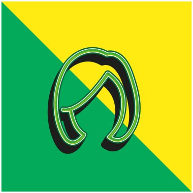 Sarışın Kadın Saç Şekli Yeşil ve Sarı Modern 3D vektör logosu