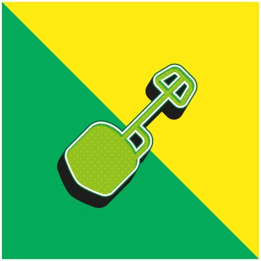 Big Shovel Green and yellow modern 3d vector icon logo clipart