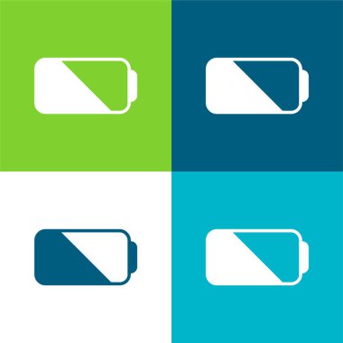 Batarya Düz 4 renk en küçük simge seti