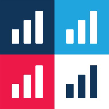 Çubuk Grafiksel mavi ve kırmızı En az dört renk simgesi