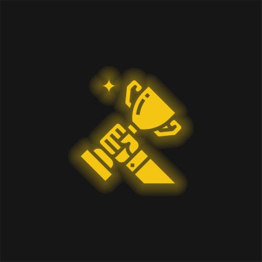 Ödül sarı parlak neon simgesi