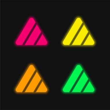 Beyazlatıcı dört renkli neon vektör simgesi