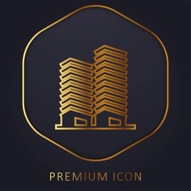 Daireler altın çizgi prim logosu veya simgesi