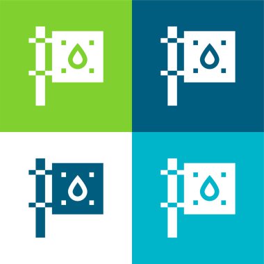 Kan Bağışı Düz Dört Renk Simgesi