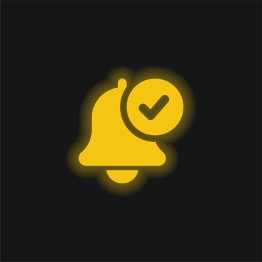 Alarm sarı parlayan neon simgesi