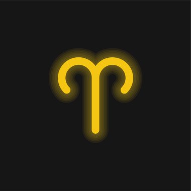 Koç Sembolü sarı parlak neon simgesi