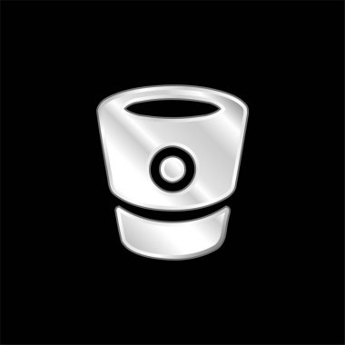 Bitbucket Logosu gümüş kaplama metalik simge