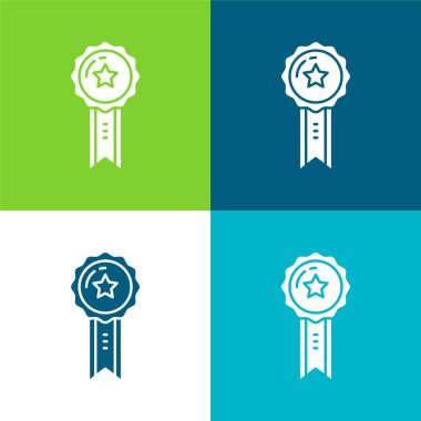 Rozet Düz 4 renk simgesi seti