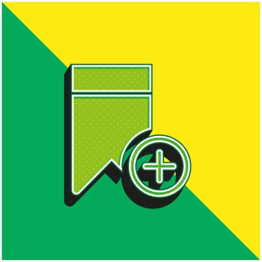 Yer imi Yeşil ve sarı modern 3d vektör simgesi logosu