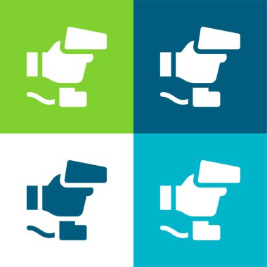 Bar Kod Tarayıcı Düz 4 renk en az simge seti