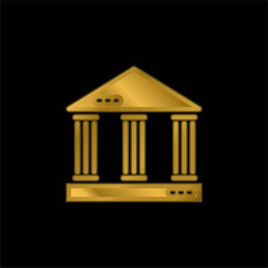 Banka altın kaplamalı metalik simge veya logo vektörü