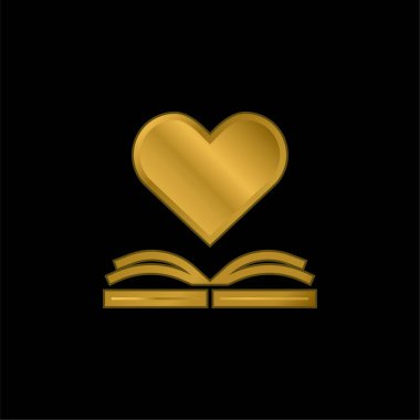 Kitap altın kaplamalı metalik simge veya logo vektörü