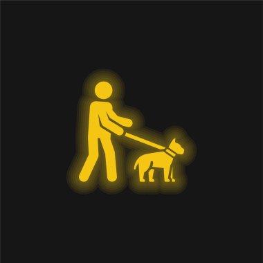 Blind yellow glowing neon icon clipart