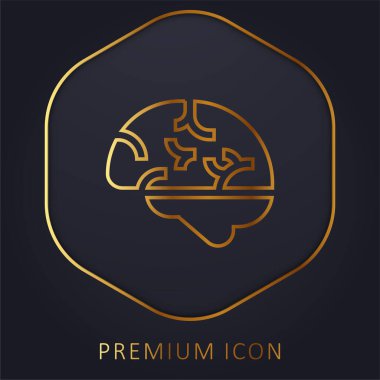Beyin altın çizgisi prim logosu veya simgesi
