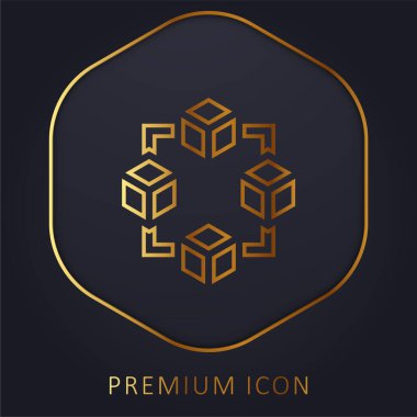 Altın hat prim logosu ya da simgesi engelle