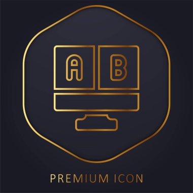 Altın çizgi prim logosu veya simgesi test ediliyor